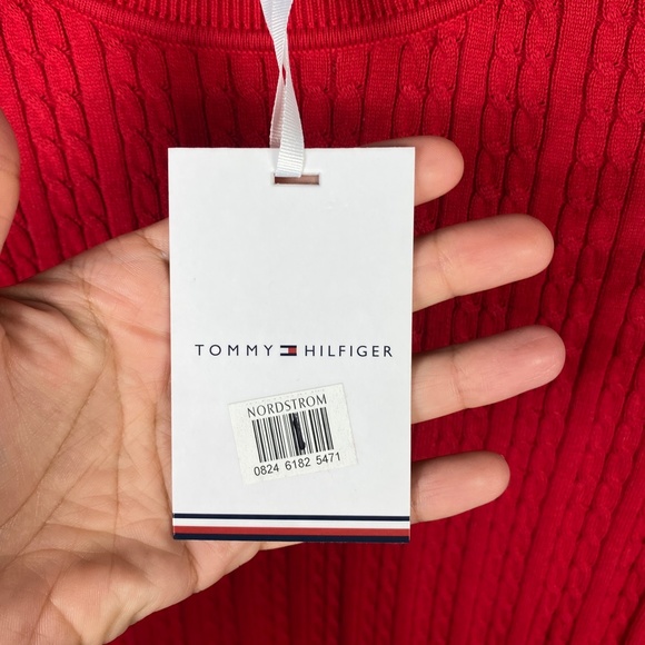 Tommy Hilfiger Womens Cable Knit Crewneck Pullover Sweater Gold Buttons … - Picture 8 of 8